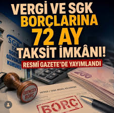 7582 sayılı Kanun 4 Haziran 2026'da yürürlüğe girdi. 6183/48 tecil süresi 36'dan 72 aya, teminatsız limit 50.000 TL'den 1 milyon TL'ye çıktı.